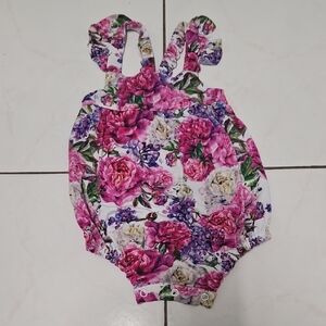Posh Peanut Pink and Purple  bubble romper 6-12 month